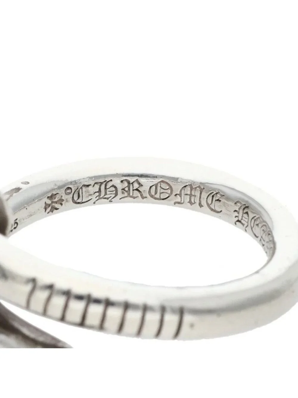 Chrome Hearts Nail Crsball Cross Ball Silver Ring